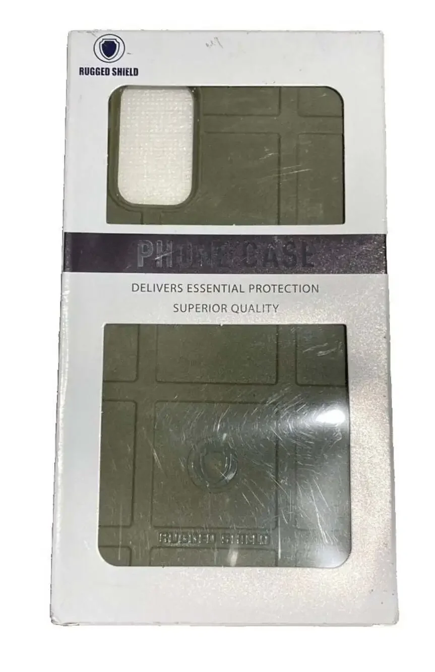 Rugged Shield Olive Green Phone Case with Screen Protector